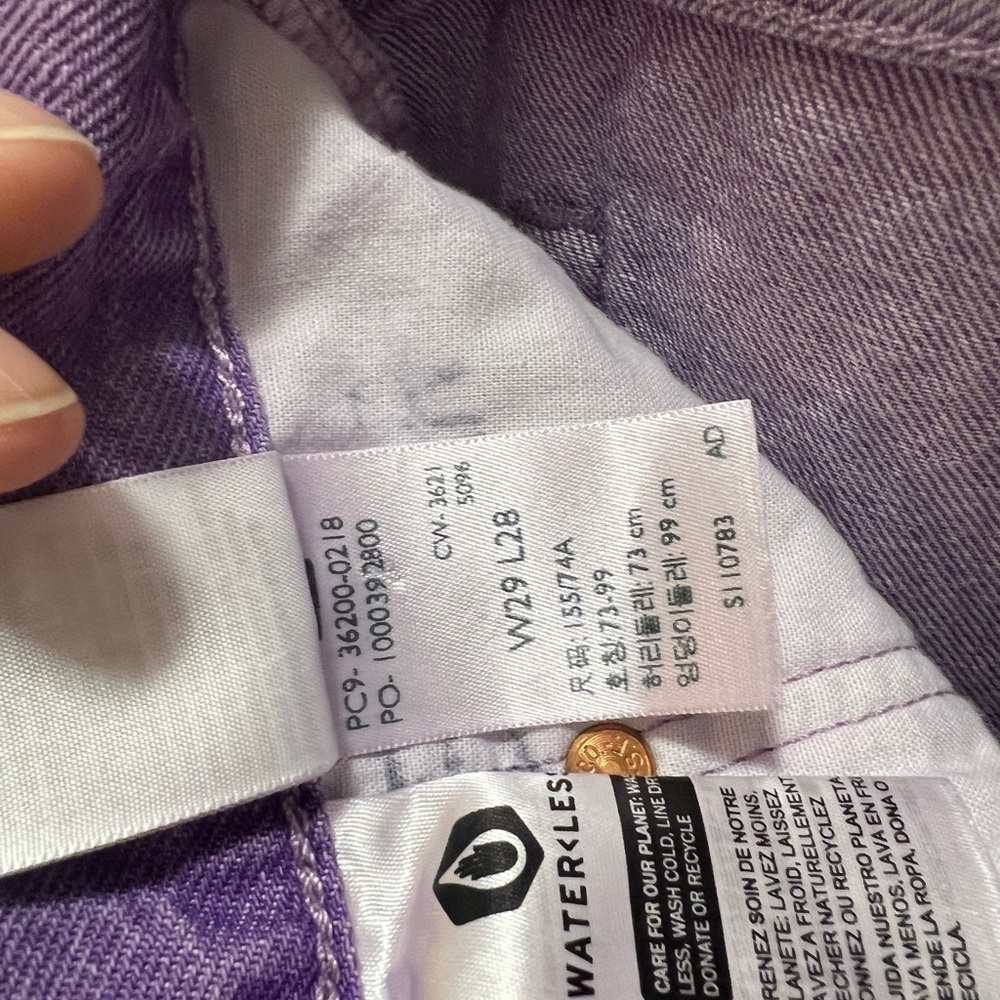 Levi’s fresh 501® ORIGINAL CROPPED WOMEN"S JEANS purple Sz 29 X 26 - Picture 8 of 14